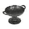 Hello Honey® 9.5" Black Stoneware Footed Plate with Handles & Reactive Glaze